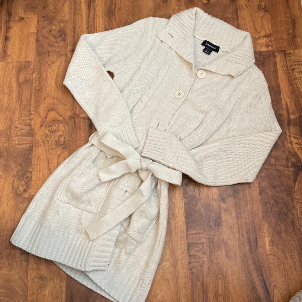 Sakina long tie-front cardigan size small